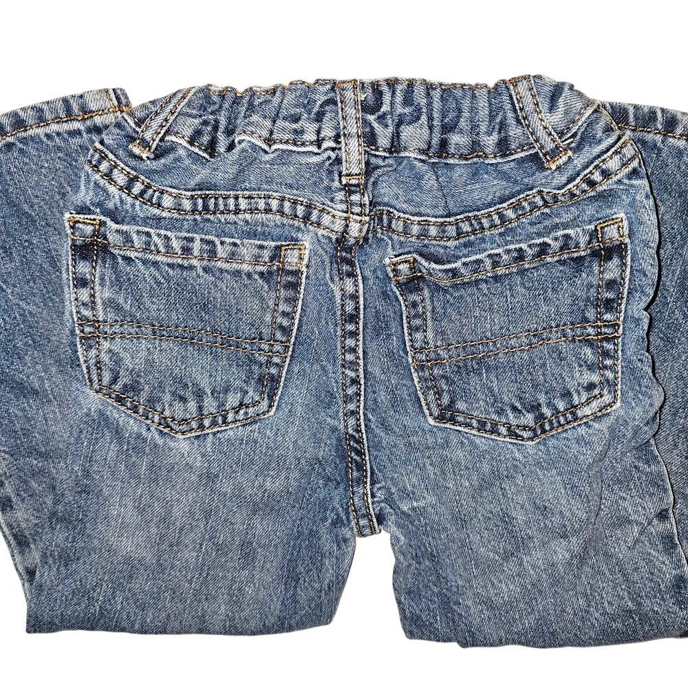 Kids Blue Denim Jeans toddler elastic‎ straight-leg 3T